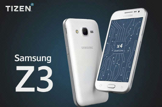 삼성의 독자 모바일 운영체제(OS)타이젠을 탑재한 스마트폰 'Z3' 추정 이미지